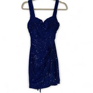 Elegant Blue Sequin Dress